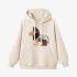 Lion Geometric Graphic Beige Hoodie GM8807-254