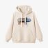 Hippo Geometric Graphic Beige Hoodie GM8807-256