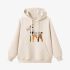 Goat Geometric Graphic Beige Hoodie GM8807-266