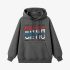 Gray Letters Print Hoodie GM8808-107