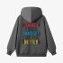 Gray Letters Print Hoodie GM8808-144