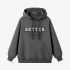 Gray Letters Print Hoodie GM8808-175