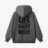 Gray Letters Print Hoodie GM8808-177