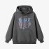 Letter Graphic Gray Hoodie GM8808-187