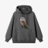 Owl Geometric Graphic Gray Hoodie GM8808-261