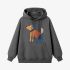 Puppy Geometric Graphic Gray Hoodie GM8808-264