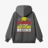 Letter Graphic Gray Hoodie GM8808-293