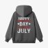 Letter Graphic Gray Hoodie GM8808-301