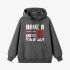 Letter Graphic Gray Hoodie GM8808-306