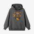 Letter Graphic Gray Hoodie GM8808-313