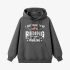 Letter Graphic Gray Hoodie GM8808-319