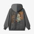 Gray Portrait Print Hoodie GM8808-32