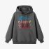 Gray Letters Print Hoodie GM8808-75