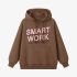 Brown Letters Print Hoodie GM8809-102