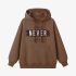 Brown Letters Print Hoodie GM8809-105