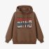 Brown Letters Print Hoodie GM8809-107