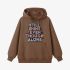 Brown Letters Print Hoodie GM8809-108