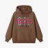 Brown Letters Print Hoodie GM8809-110