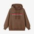 Brown Letters Print Hoodie GM8809-114