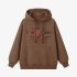 Brown Letters Print Hoodie GM8809-115