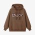 Brown Letters Print Hoodie GM8809-120