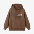 Brown Letters Print Hoodie GM8809-124