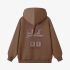 Brown Numbers Print Hoodie GM8809-125