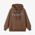 Brown Letters Print Hoodie GM8809-133