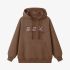 Brown Letters Print Hoodie GM8809-134