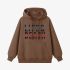 Brown Letters Print Hoodie GM8809-135