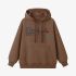 Brown Letters Print Hoodie GM8809-136