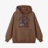 Brown Letters Print Hoodie GM8809-139