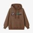 Brown Letters Print Hoodie GM8809-140