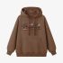 Brown Letters Print Hoodie GM8809-141