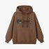 Brown Letters Print Hoodie GM8809-142