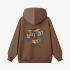 Brown Rubik's Cube Print Hoodie GM8809-146