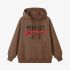 Brown Letters Print Hoodie GM8809-149