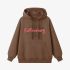 Brown Letters Print Hoodie GM8809-153