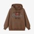 Brown Letters Print Hoodie GM8809-154