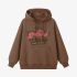 Brown Letters Print Hoodie GM8809-155