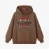 Brown Letters Print Hoodie GM8809-156