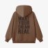 Brown Letters Print Hoodie GM8809-157