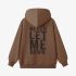 Brown Letters Print Hoodie GM8809-158