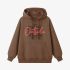 Brown Letters Print Hoodie GM8809-162