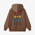 Brown Letters Print Hoodie GM8809-163