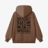 Brown Letters Print Hoodie GM8809-166