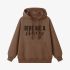 Brown Letters Print Hoodie GM8809-168