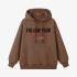 Brown Letters Print Hoodie GM8809-174