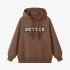 Brown Letters Print Hoodie GM8809-175