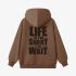 Brown Letters Print Hoodie GM8809-177